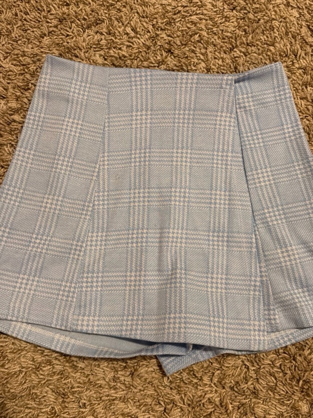 Altar'd State Light Blue Plaid Mini Skort